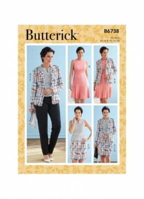 Butterick Schnittmuster 6738 Damen A5 (6-8-10-12-14)
