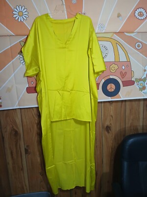Vrtige Womens Yellow Large Tunic Dress
