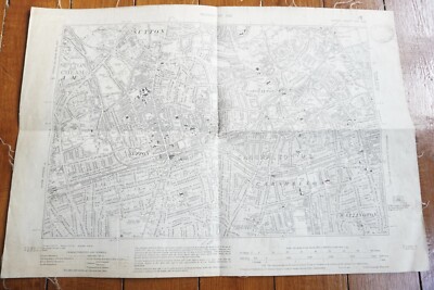 1933 Carshalton Wallington Sutton Surrey Southern Railway OS Eisenbahn Leinenkarte 