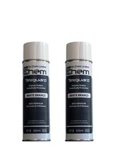 2 x White Stonechip Aerosol Spray 500 ml – High Build Textured Underbody Coating