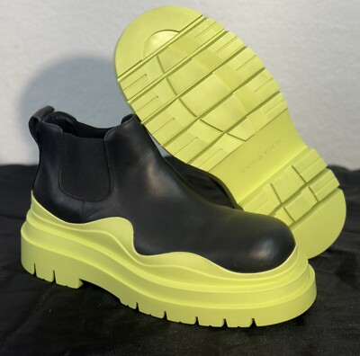Bottega Veneta Tire Ankle Chelsea Boot - Size 42  - Black Lemon WORN ONCE