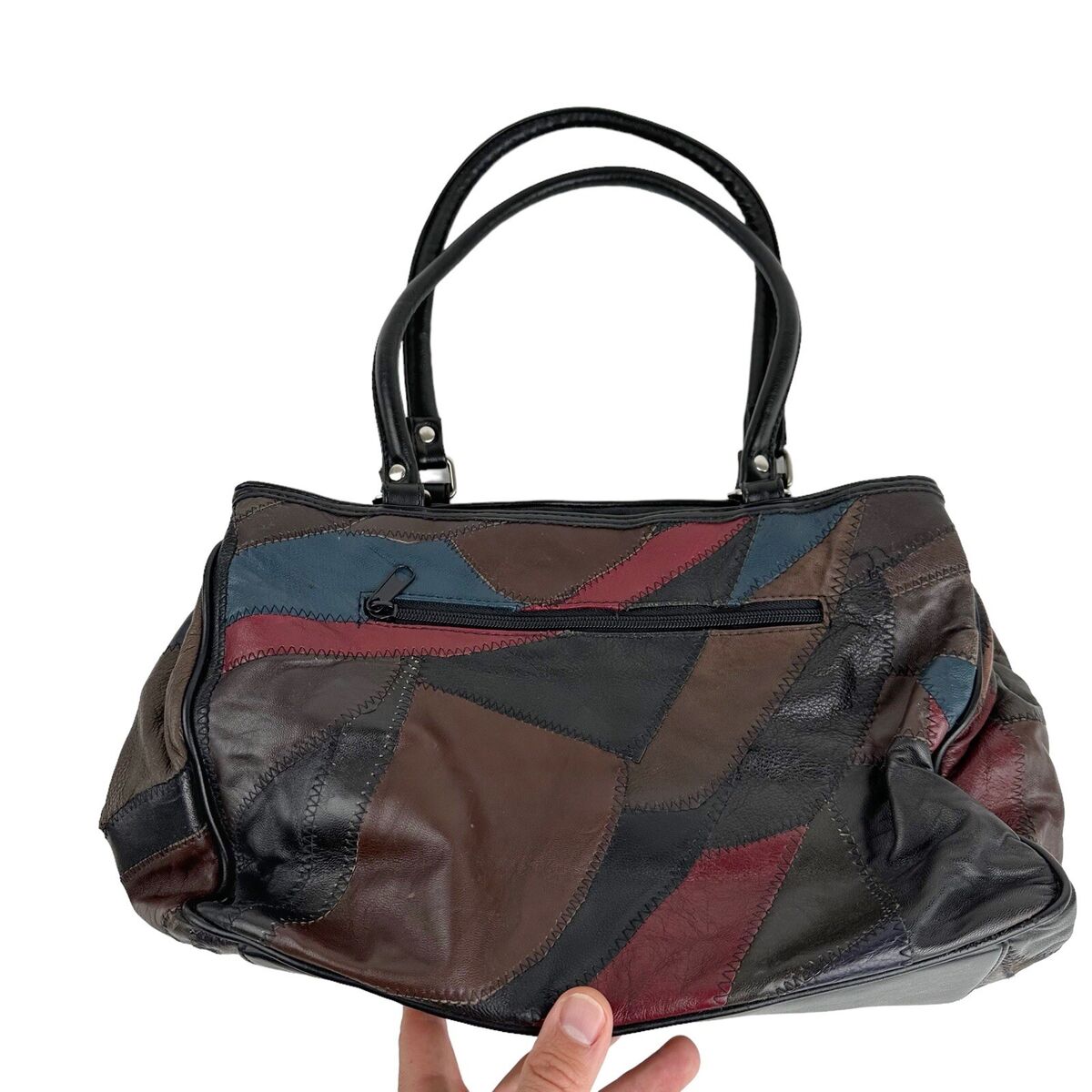 Vintage 80s Leather Patchwork Handbag Purse Shoulder | eBay Vintage 80s Leather Patchwork Handbag Purse Shoulder | eBay
