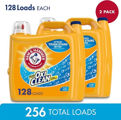 Arm & Hammer Plus Oxiclean HE Laundry Detergent Fresh Scent, 128 Lds (pack 2)