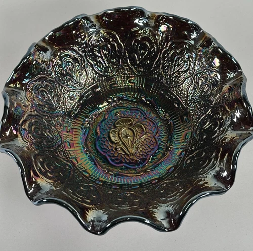 Fenton Amethyst Persian Medallion Carnival Glass Bowl - Vintage