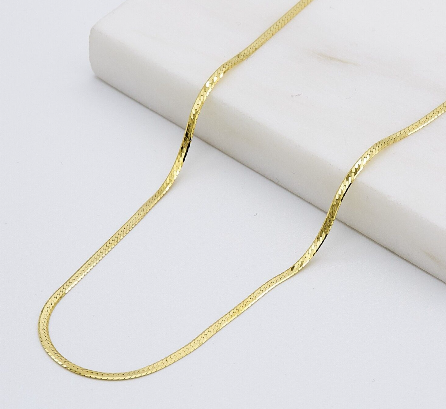 375 9ct Yellow Gold 2mm Flat Snake Chain Necklace 16" 17" 18" Brand New