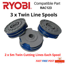 RYOBI RLT5030S Spools x3 Grass Trimmer Strimmer RAC123 Twin Line 10m FAST POST