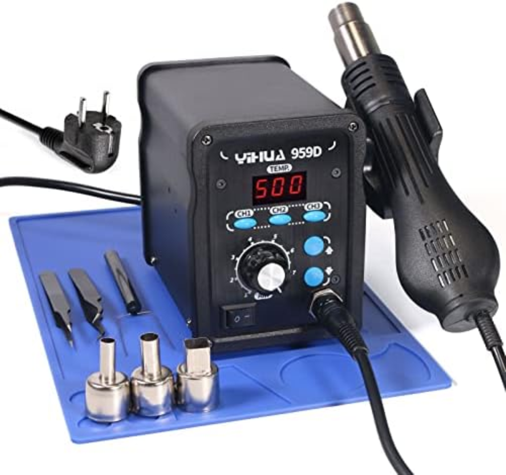 YIHUA 959D stazione aria calda rework station, 100-500Â°C temperatura regolabile
