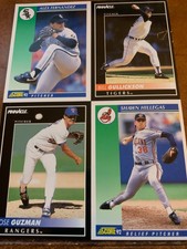 1992 Score Baseball Four Card Panel Alex Fernandez Jose Gusman Bill Gullickson