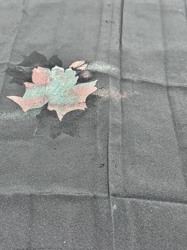 Vintage Japanese kiomono fabric silk Black Base v11 - Picture 2 of 7