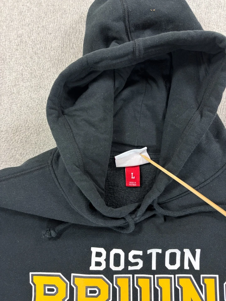 Boston Bruins NHL Screened Hockey Hoodie Sweatshirt (Men's Large) Black - Image 4 of 4