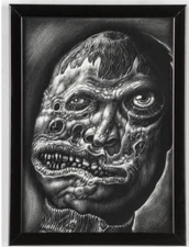 Chris Mars Original Art Scratchboard Low Brow Surrealism Painting