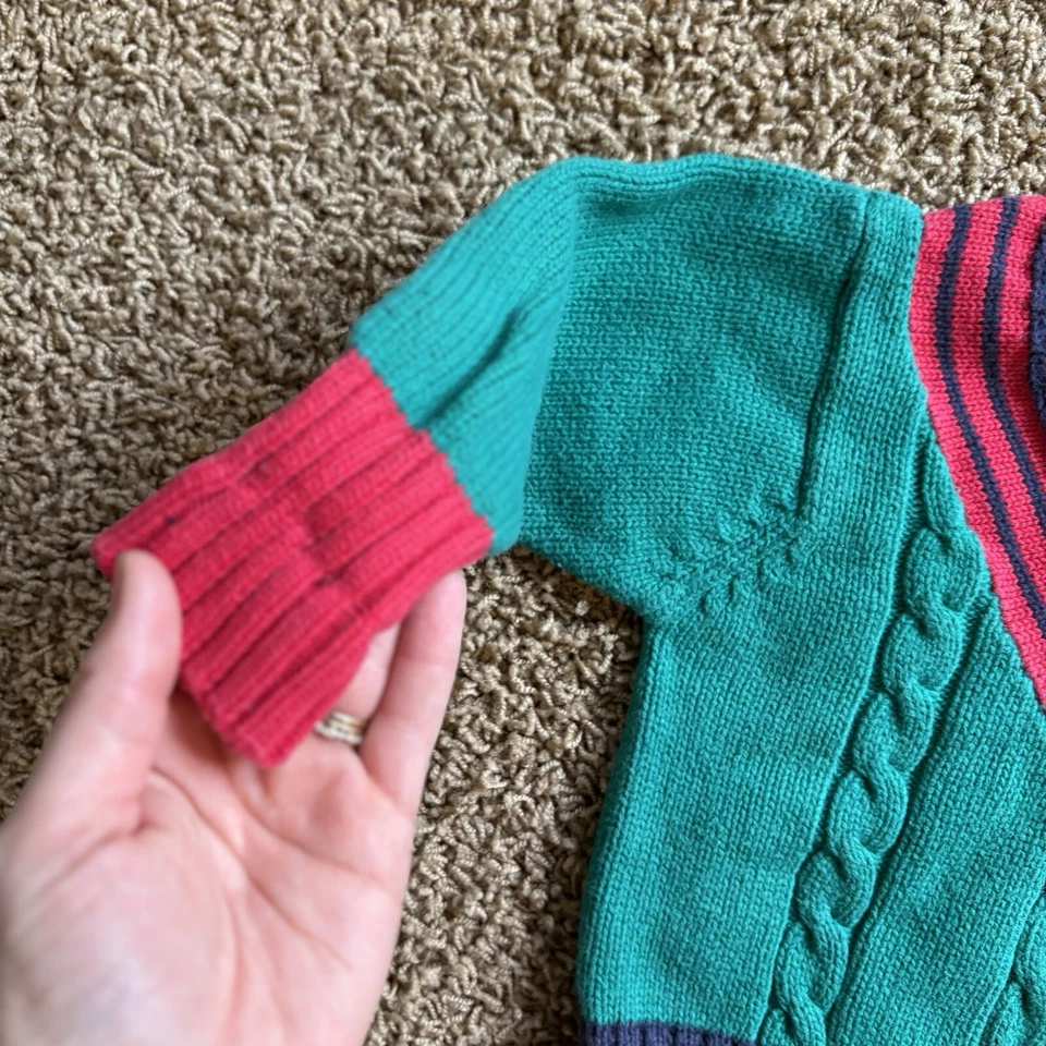 Vintage Gymboree Rainbow Tag V Neck Cotton Sweater Kids X small 3/4 - Image 2 of 4