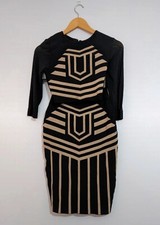 House of Celeb Boutique Black & Nude Bandage Top & Pencil Skirt Size S