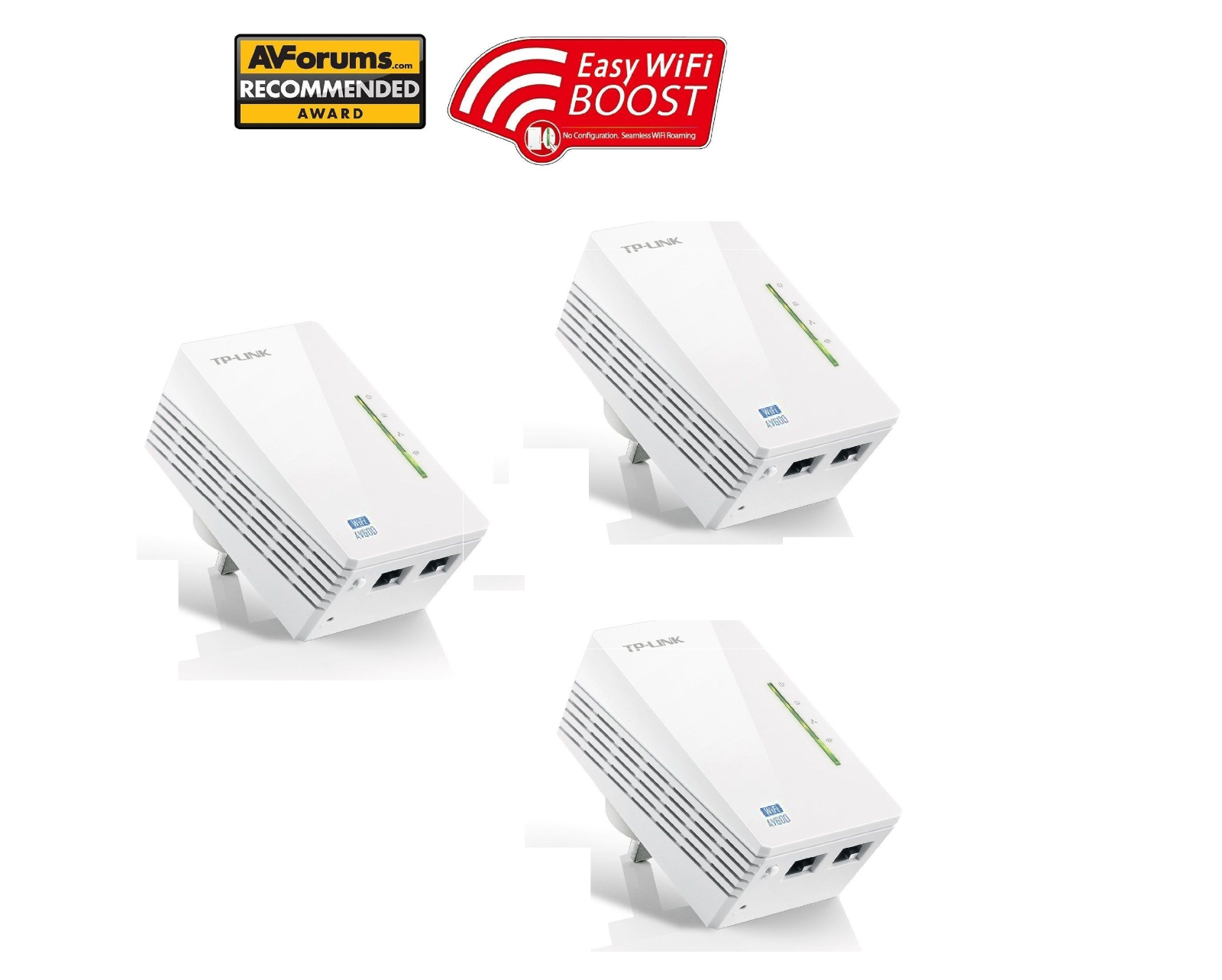 POWERLINE TP-LINK TL-WPA4220 AV600+N300: 3 x Ethernet, Branco