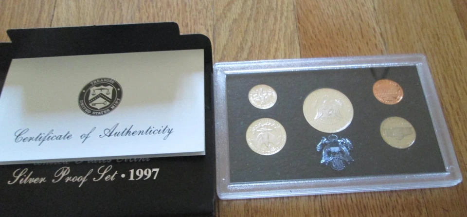 Juego de prueba de plata S 1997 10 juegos caja como nueva en Estados Unidos y certificado de autenticidad inversión al por mayor Foto 2 de 4
