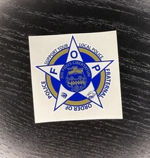 Collectible Fraternal Police Supporter Sticker Decal Outside Window Pba Blue Nj
