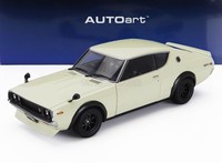 Statisches Modellauto Autoart Nissan Skyline 2000 GT-R Coupe 1973 Weiss 1/18