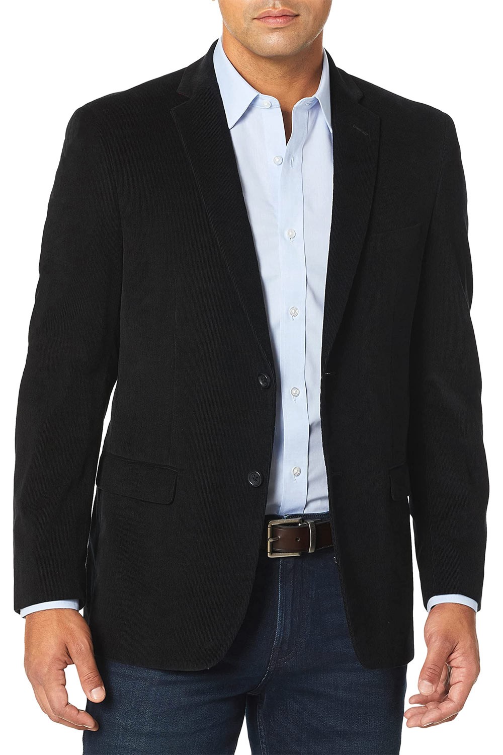 Клубный номер Мужское спортивное вельветовое стрейчевое пальто классического покроя 38R черный блейзер Зеландия 295 8990₽