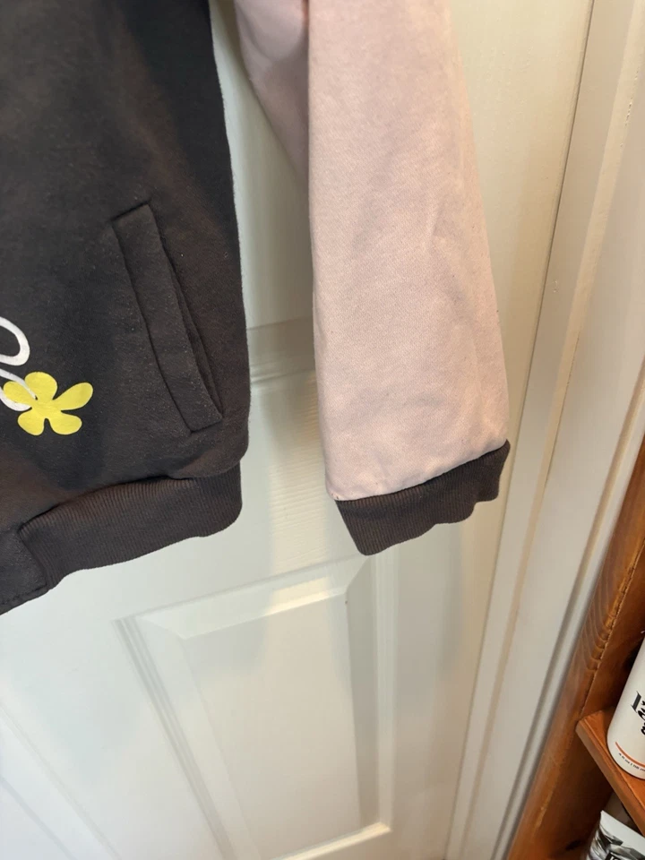 Vintage Varsity Nickelodeon SpongeBob Jacket Girls Black And Pink Size L 14/16 - Image 3 of 4