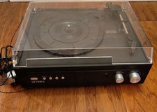 Victrola 3-in-1 Bluetooth Vinyl Record Player AM/FM Black Turntable w/Power Cord