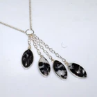Long Marquise White Buffalo Turquoise 925 Silver Plated Necklace 18" Trendy GW