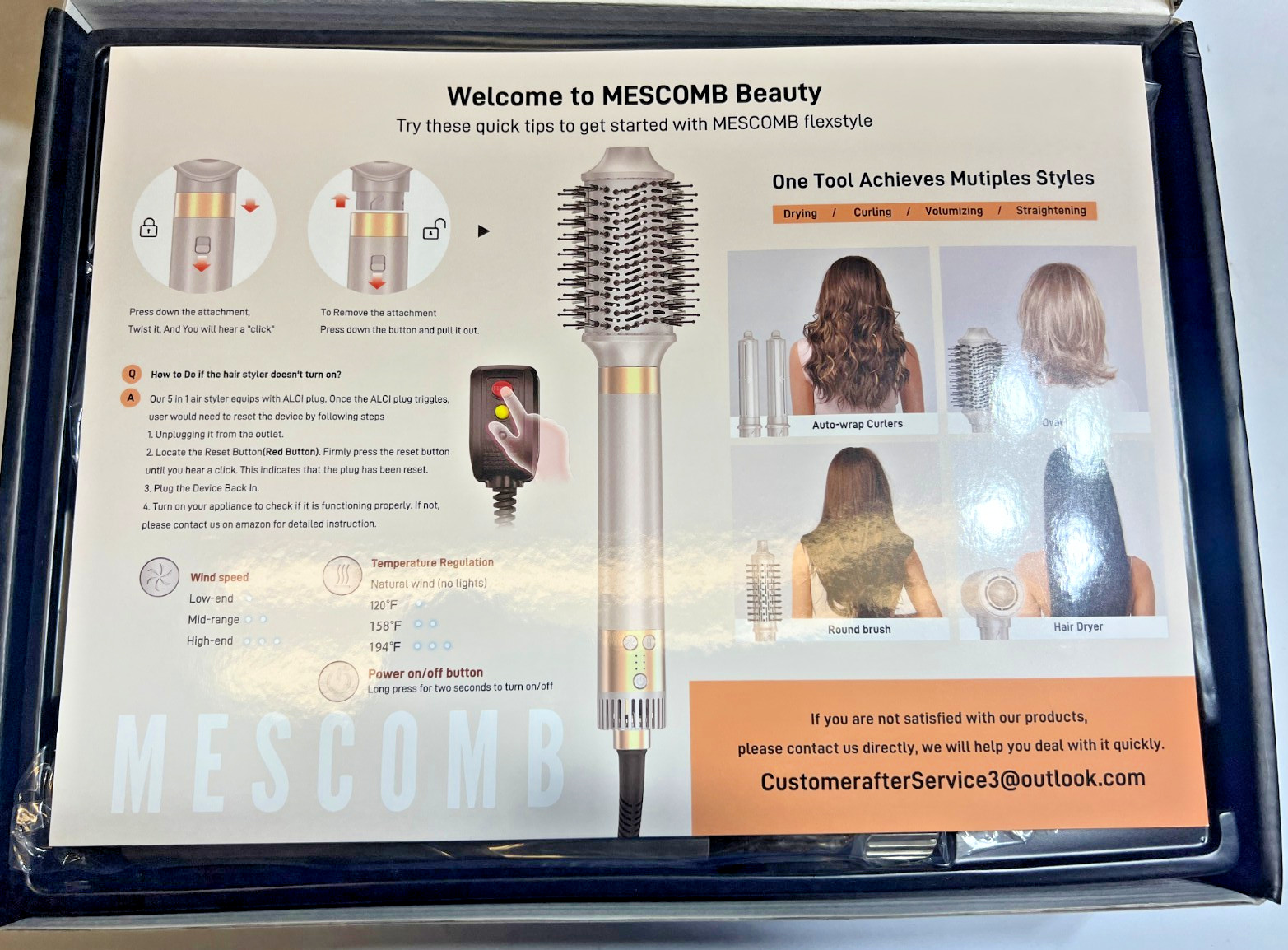 5-in-1 Hot Air Styler – Fast Hair Dryer with Auto Wrap Curlers & Volumizin