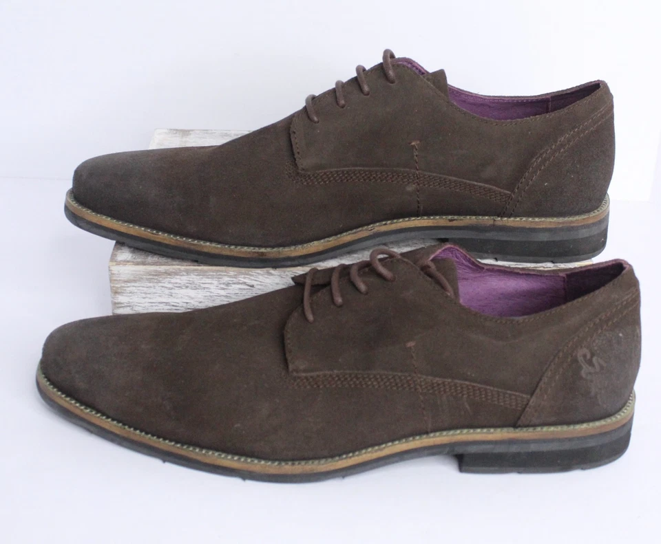 Zapatos de vestir de gamuza marrón con punta de ala de cuero Blackstone para hombre 10,5 M Vera Cuoio Foto 3 de 4