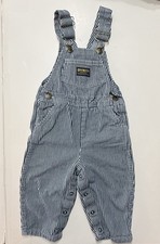 Vintage OshKosh B'Gosh Vestbak Hickory Stripe Bib Overalls Toddler 2T USA Made