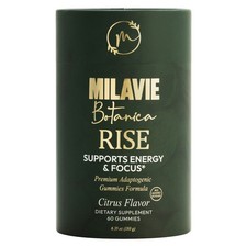 MILAVIE Botanica RISE Premium Adaptogen Gummies – Rhodiola, Shilajit, VitaminB12
