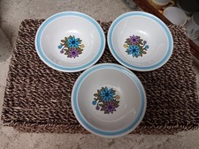 Vintage 70s Nikko Color Stone Montage Small 6" Bowl Set 3 - Rare pattern