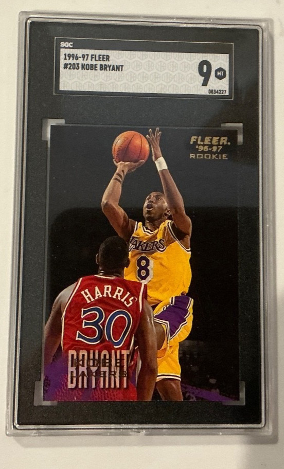 1996 Fleer Kobe Bryant #203 Lakers SGC  9