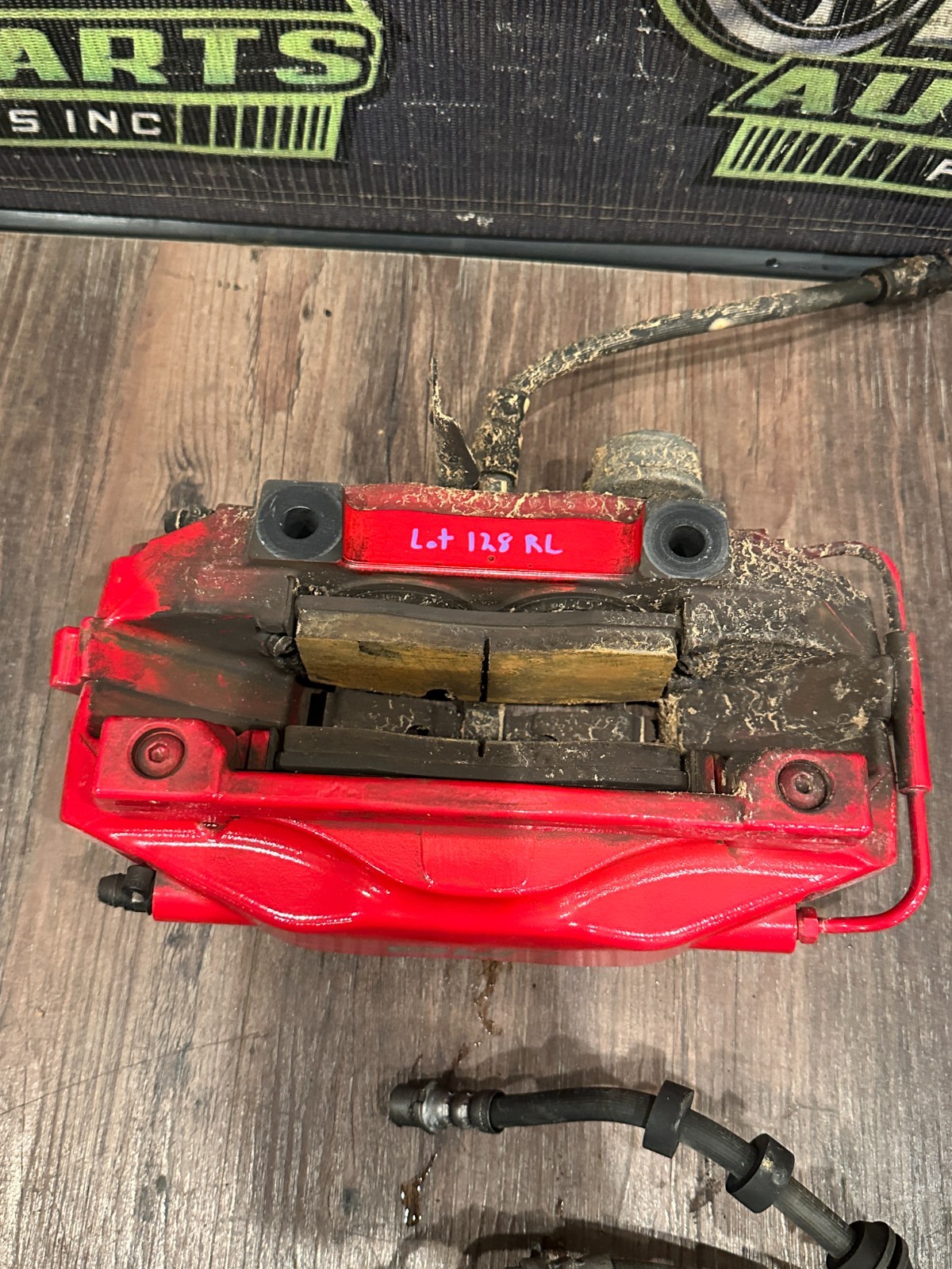 2017 AUDI R8 RED BRAKE CALIPER SET OEM *PAINT CHIPS 9,10*