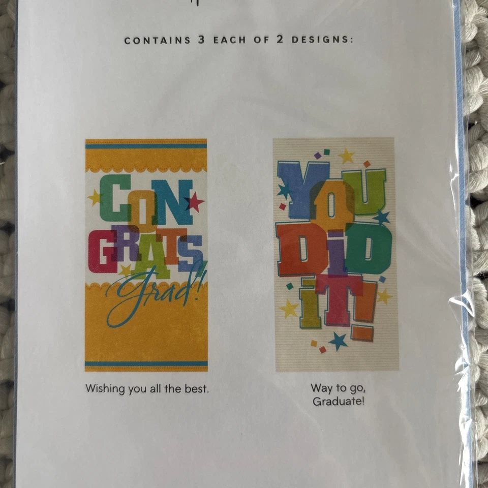 Hallmark Graduation Cards With Envelopes Set Of 6 Two Designs - Image 3 of 4