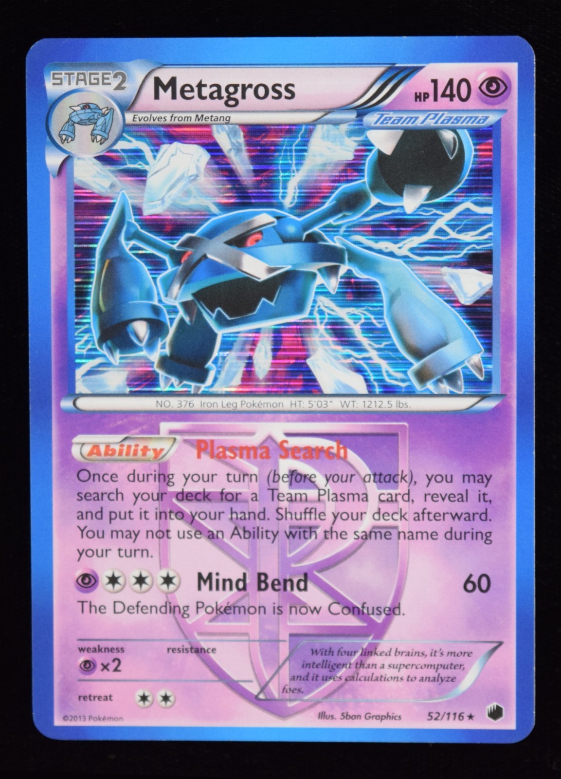 Metagross Holo - 52/116 - Plasma Freeze - Pokemon Card