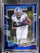 2023 PANINI CLEARLY DONRUSS #62 JAHMYR GIBBS BLUE BORDER RATED ROOKIE /99 - RC