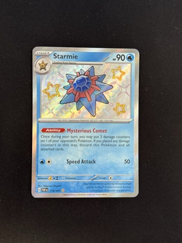 Pokémon TCG Paldean Fates Starmie Rare Baby Shiny 119/091 NM Pack Fresh