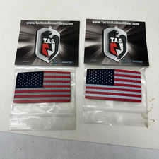 2x Set American Flag Full Color IR Patch Hook Loop Helmet Plate Carrier IFF Nvg