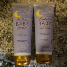 SheaMoisture Baby Nighttime Body Cream Manuka Honey  Lavender, 8 oz Lot of 2