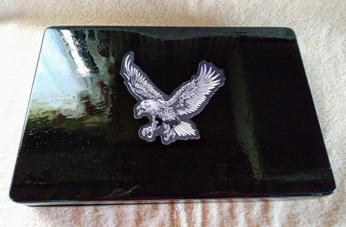 Silver Eagle Ace Of Spades Black Poker Case