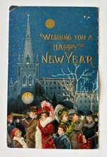 Antique Postcard Happy New Year Embossed Mont...