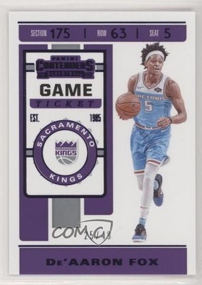 2019-20 Panini Contenders Game Ticket Purple 25/49 De'Aaron Fox #22 0e1b