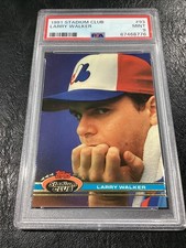 1991 STADIUM CLUB 93 LARRY WALKER EXPOS HOF PSA 9 MINT ROOKIE EXPOS CARD LOW POP