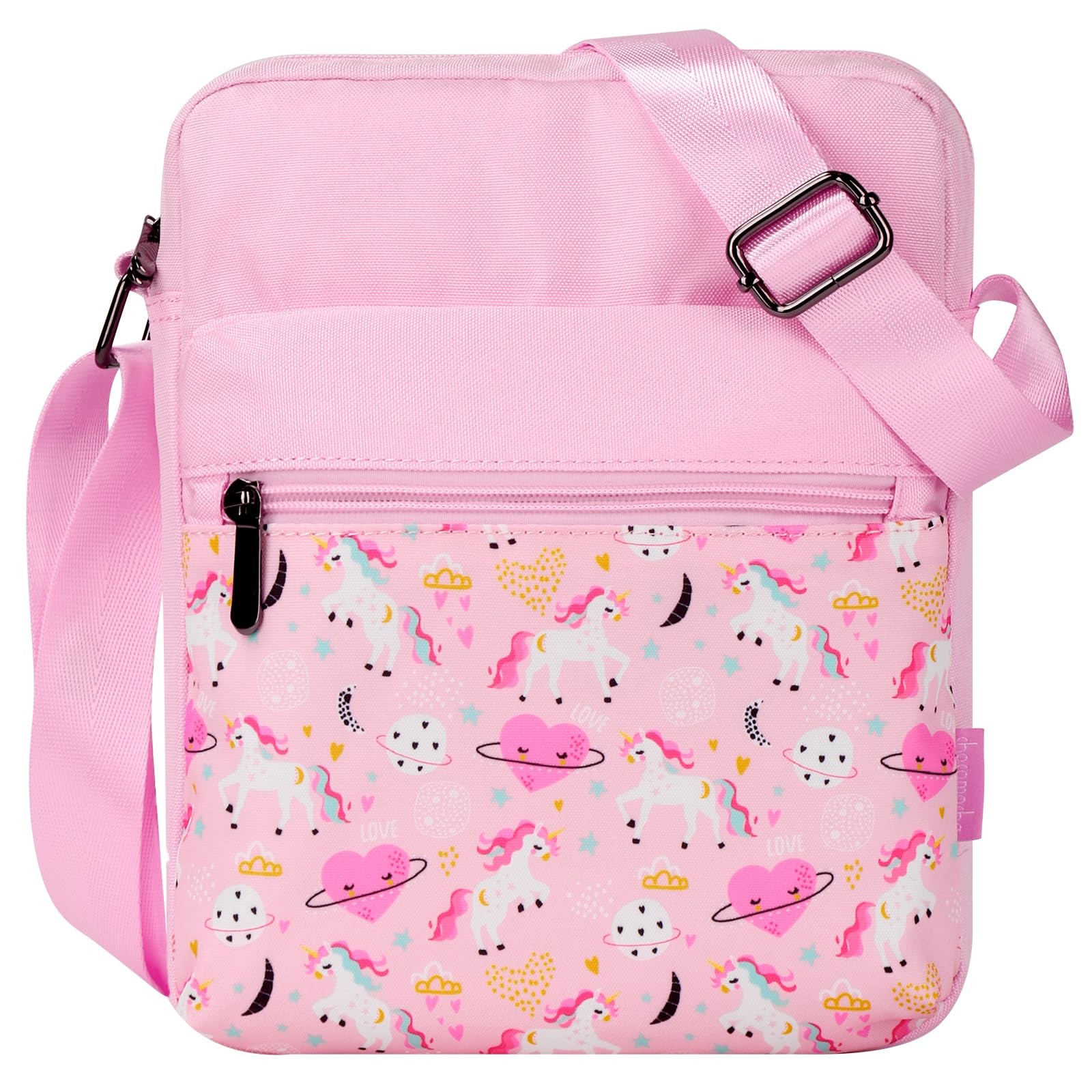 For Kids 6-8 8-10 Girls Crossbody Purse Space Unicorn-pink