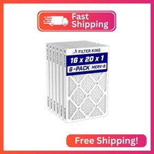 Filter King 16x20x1 Air Filter MERV 8, AC Furnace Filters 6-Pack