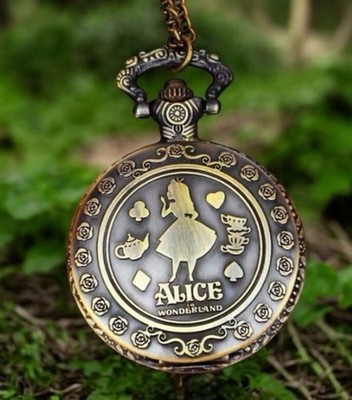 New Alice In Wonderland Quartz pocket watch New With Chain | eBay