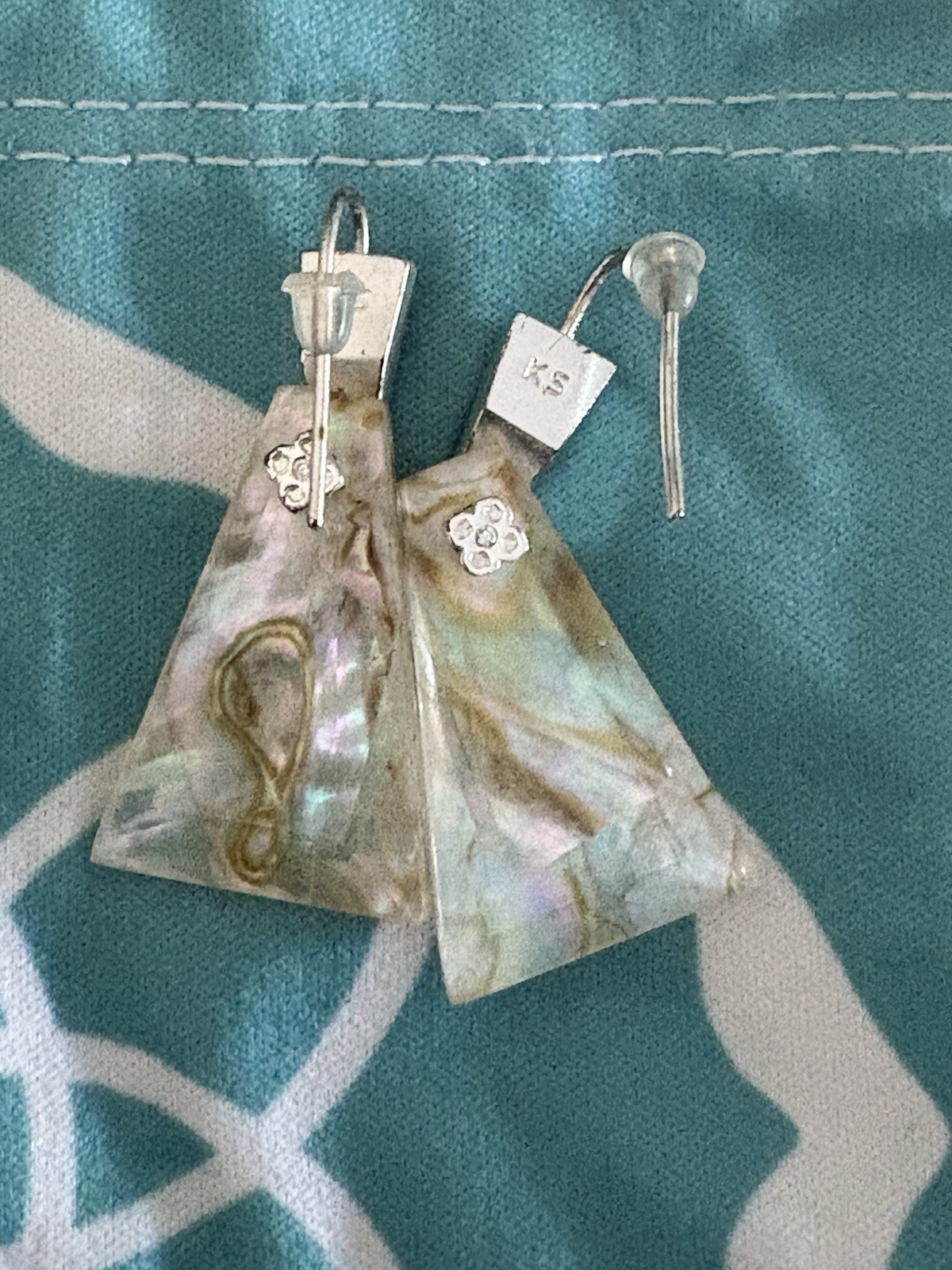 Kendra Scott Silver Abalone Shell Dangle Earrings - image 3