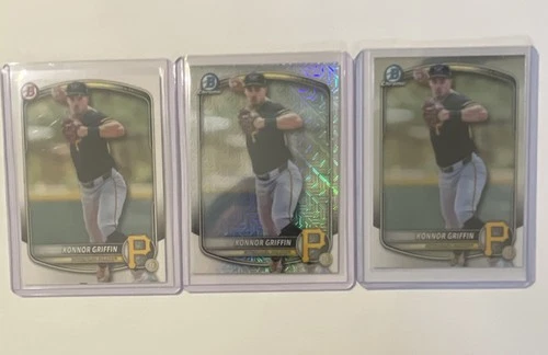 Bowman Chrome Konnor Griffin Pittsburgh Pirates 2023 3 Card Lot Baseball MLB