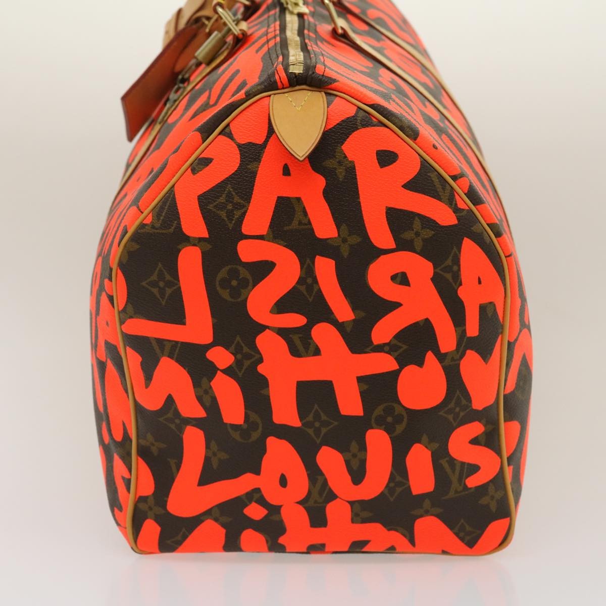 LOUIS VUITTON Monogram Graffiti Keepall 50 Boston Bag Orange