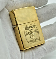 Zippo - CORONA EXTRA BEER LIGHTER, Apr 1996, Polished Brass, NEW, Never Fired