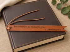 Leather Look Bible Verse Bookmark - 1 Corrinthians 16v14